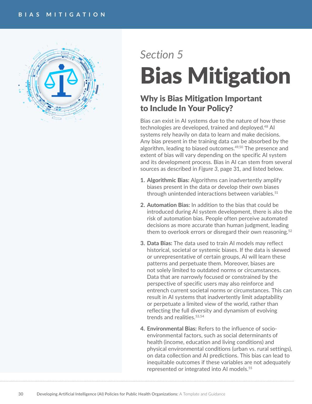 Bias Mitigation section page
