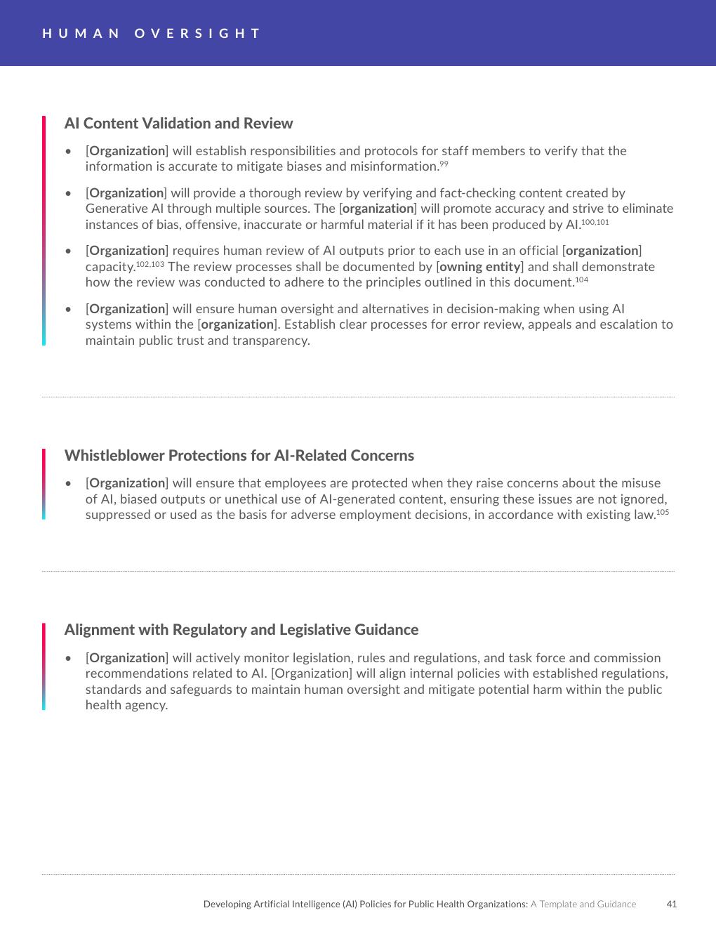 Transparency guidance page