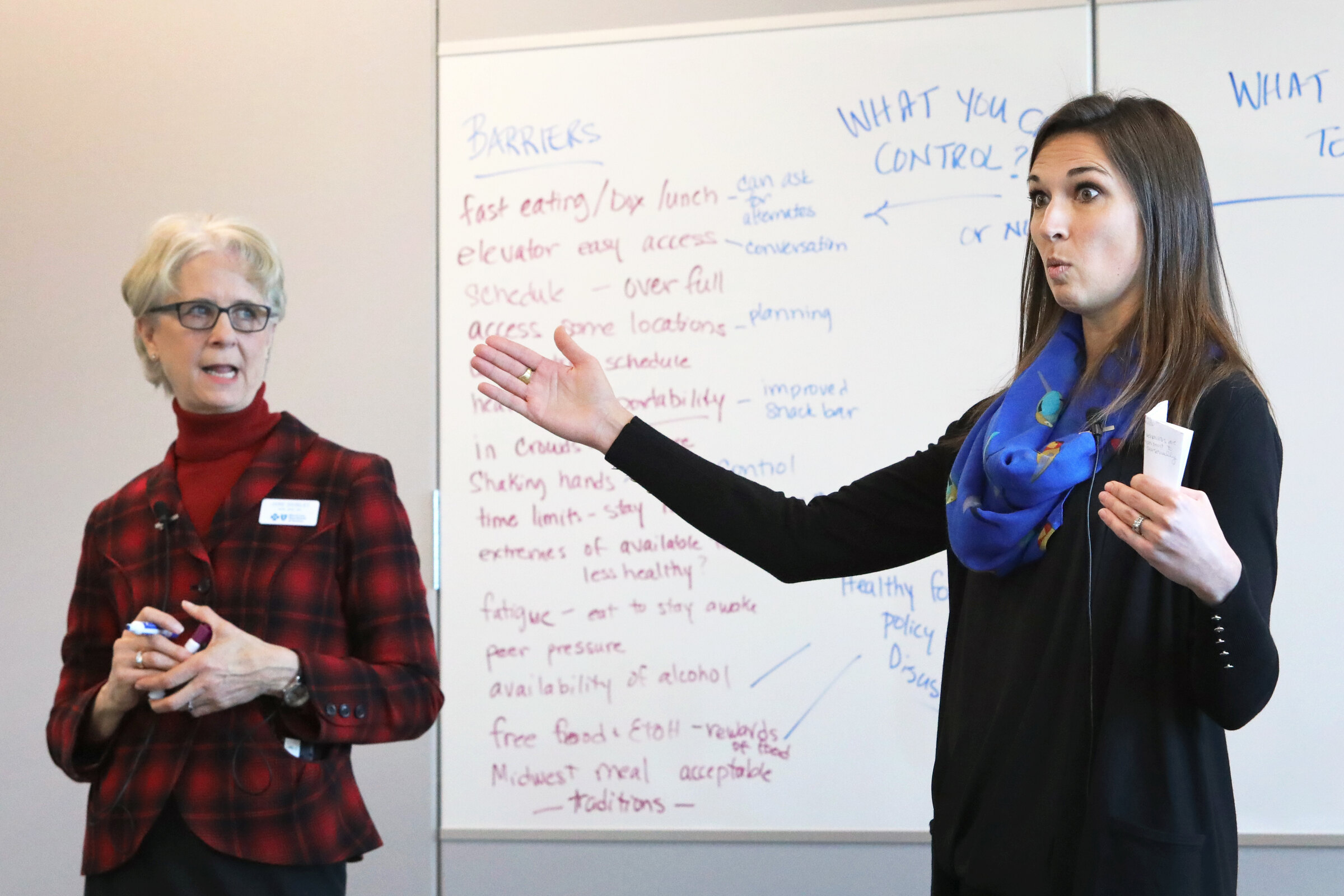 Facilitators lead a workshop discussion